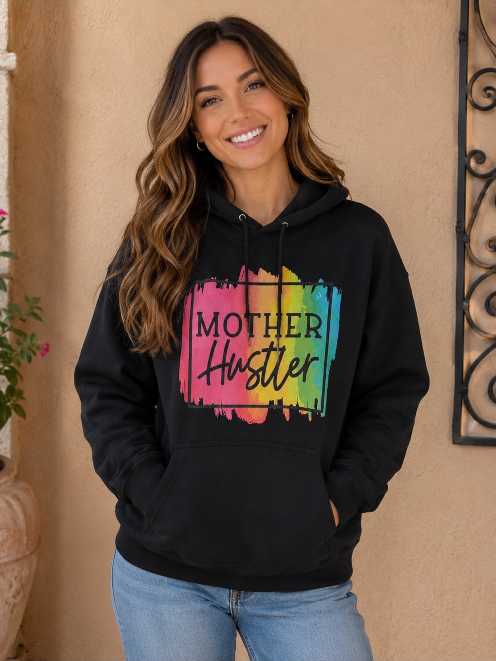 Black 'Mother Hustler' Hoodie Womens XL NWOT